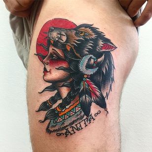 Wolf Cowl Tattoo por Mikey Sarratt