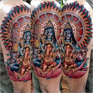 Shiva and Ganesh Tattoo by Torsten Matthes #Shiva #Hinduism #deity #TorstenMatthes
