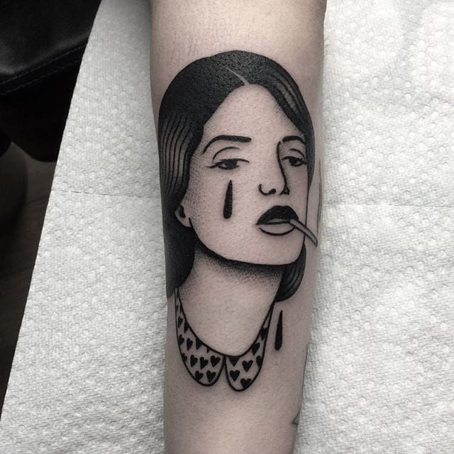My Crying Girl tattoo Done by Jimmy  Virtue Tattoo in Stafford TX  r tattoo