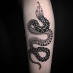 Blackwork serpent tattoo by Sylvie le Sylvie. #SylvieLeSylvie #blackwork #pattern #serpent #snake