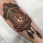 Clock Tattoo by James Cumberland #clock #neotraditional #neotraditionalartist #traditional #JamesCumberland