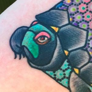 Detail shot of an amazing turtle tattoo by Tomas Garcia.  #details #tomasgarcia #colored #shading #turtle