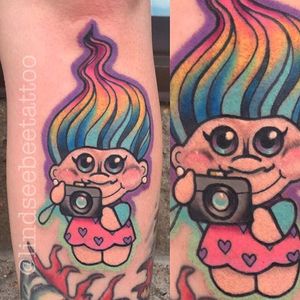 Troll Doll tattoo by Lindsee Bee. #troll #doll #trolldoll #toy #LindseeBee
