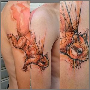 Squirrel Tattoo by Loreen2l #squirrel #squirreltattoo #watercolorsquirrel #watercolor #watercolortattoo #sketch #sketchtattoo #watercolorsketch #sketchwatercolor #abstractwatercolor #Loreen2L