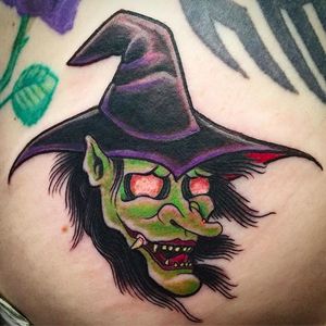 Hannya Witch Halloween Tattoo by Carlos Almeida @Carlos_slack_almeida #Halloween #Halloweentattoo #Hannya #Witch