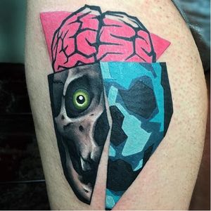 Skull Tattoo by Mike Boyd #abstract #cubism #moderntattooing #MikeBoyd #skull