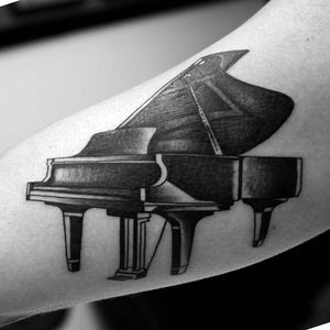 by Marlon M Toney #MarlonMToney #pianotattoo #piano #simple #blackwork #music