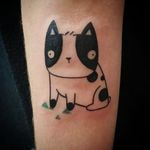 Dog tattoo by Bona Sunama. #BonaSunama #BonaSunamaRaquel #simple #cute #animals #critters #naive #dog #pet