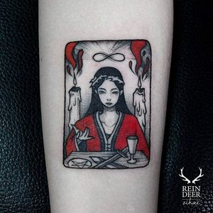 Black and red illustration tattoo by Zihae. #southkorean #southkorea #zihae #blackandred #red #illustrative