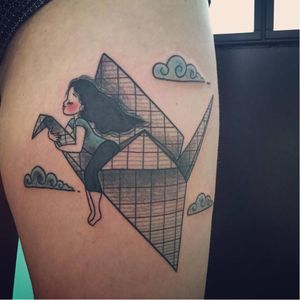 Origami tattoo by Emy Tattoo Art #EmyTattooArt #illustrative #origami