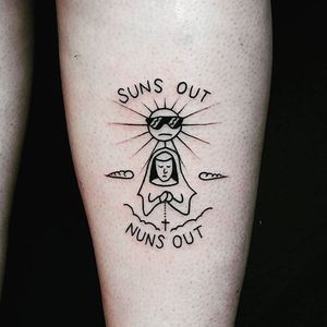 Suns out, Nuns out (via IG—discount_stab_shack) #DiscountStabShack #WestOakland #IgnorantStyle #SelfTaught