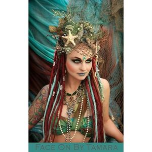 Mermaid crown of faceonbytamara on Instagram. #mermaidcrown #mermaid #tattoodobabes #fashion