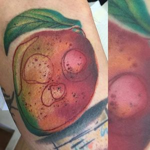 Abstract realism mango tattoo by Emily Medina. #abstract #realism #mango #fruit #tropical #EmilyMedina