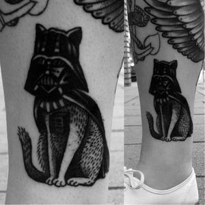 Darth Gato ou Gato Vader? por Daniel Griza! #DanielGriza #Griza #BlackWork #CatTattoo #Cat #Gato #GatoTattoo #TatuadoresBrasileiros #TatuadoresBrasil #Brasil