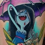 This tattoo of Marceline by Dmitry Yakovlev captures her candor perfectly. #AdventureTime #DmitryYakovley #Marceline #newschool