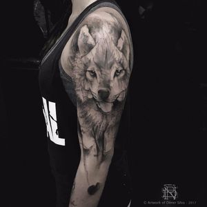 Mais um belo lobo #DenerSilva #tatuadoresdobrasil #brasil #brazil #brazilianartist #sketch #sketchstyle #watercolor #aquarela #blackwork #lobo #wolf #estilorascunho