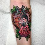 Moulin Rouge inspired tattoo by Roberto Euán. #cute #kawaii #colorful #RobertoEuán #MoulinRouge #rose #flower #windmill #heart
