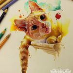 #gato #cat #aquarela #watercolor #vareta #ilustradorvareta #coloridos #brasil #brazil #portugues #portuguese #desenhos #drawing