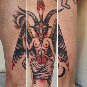 Baphomet Tattoo by Coque Sin Amo #baphomet #occult #darkart #occultart #goat #satanicgoat #CoqueSinAmo
