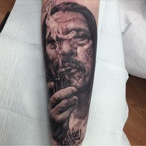 Danny Trejo Tattoo by Roumen Kirinkov (IG—roumenkirinkov). #blackandgrey #DannyTrejo  #portraiture #RoumenKirkinkov