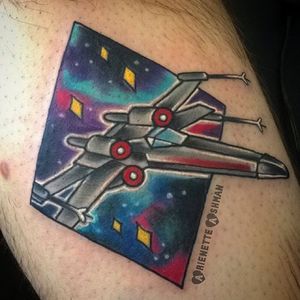 X-Wing Tattoo by Arienette Ashman #xwing #starwars #xwingstarfighter #spaceship #rogueone #theforceawekens #ArienetteAshman