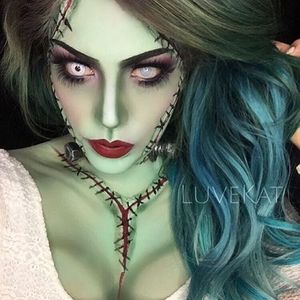 Franken-babe by Kat (via IG-luvekat) #mua #makeupartist #halloween #spooky #halloween #KatMUA #frankenstein