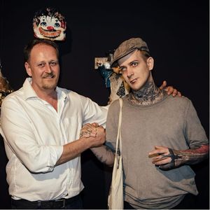 Marco Manzo with tattoo artist Neon Judas #TattooForever #MarcoManzo #NeonJudas #museum #art #tattoo
