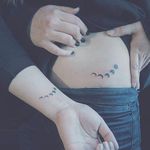 Phases of the moon. (via IG - baam.kr) #microtattoo #space #planet #moon #smalltattoo
