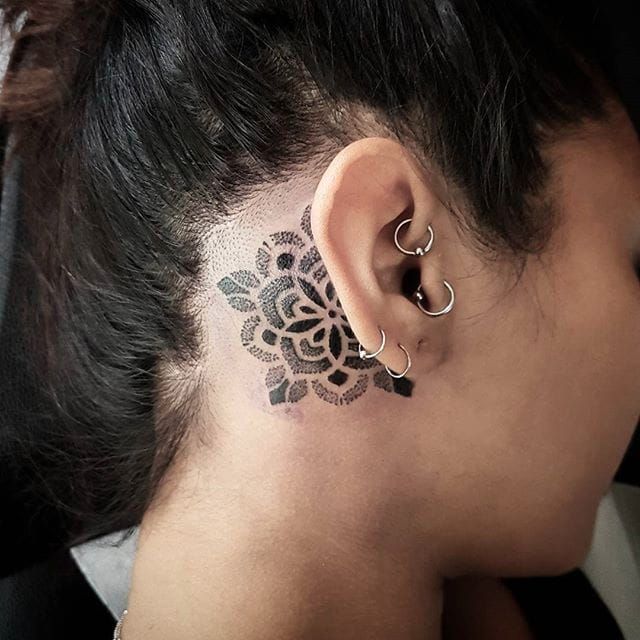 Tiny behind ear mandala  Tracey L Constant  Art  Tattoo  Facebook
