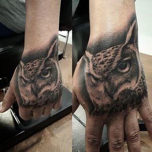 Black and grey owl tattoo by Billy Raike. #blackandgrey #realism #BillyRaike #bird #owl #realistic