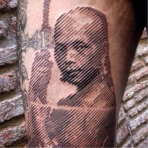 WIP tattoo by Sadhu le Serbe #SadhuLeSerbe #graphic #portrait #blackwork