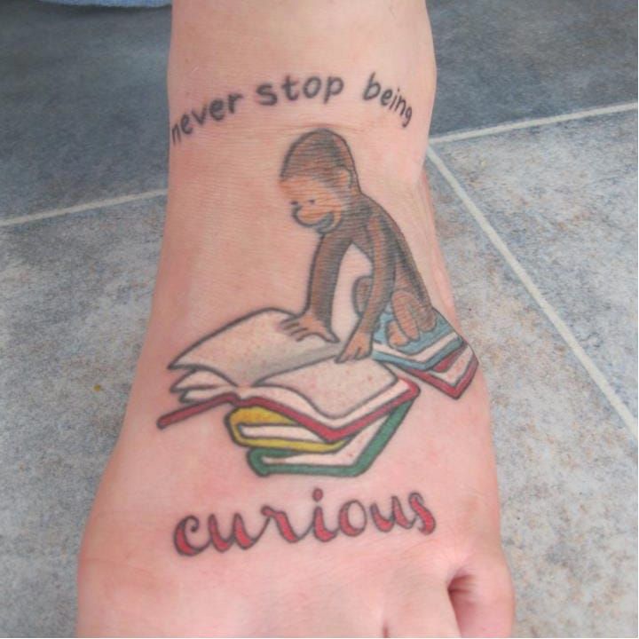 My Curious George Tattoo Done by Cary at Black Sheep Windsor ON  r tattoos