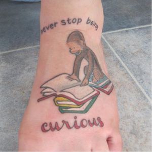 Curious George Tattoo. #Library #Books #BookTattoo #BookTattoos #CuriousGeorge #Monkey