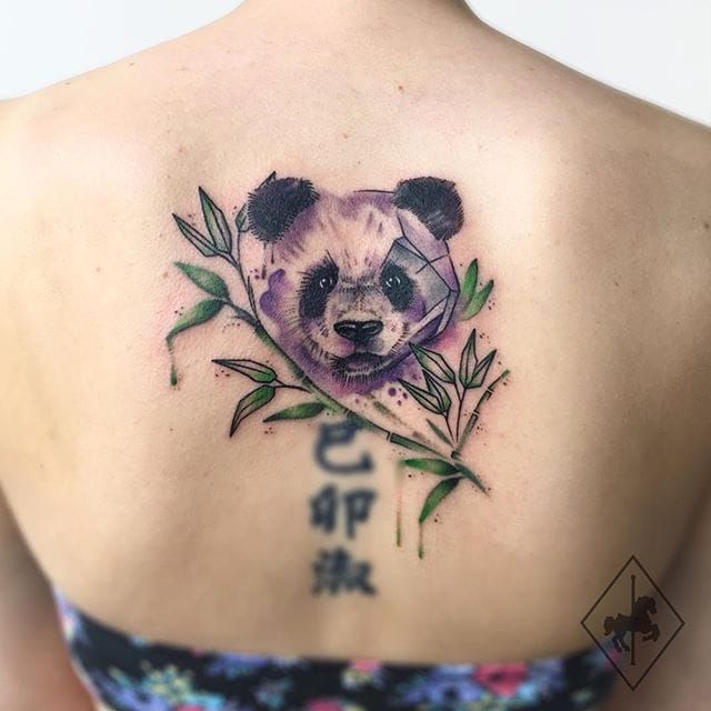 watercolor panda tattoo