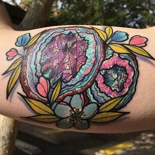 Geode Tattoo by Ashley Lehman #geode #geodecrystal #crystal #rock #nature #...