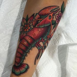 Lobster Tattoo by Shaun Topper #Lobster #crustacean #ocean #ShaunTopper