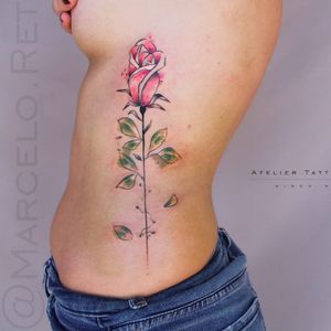 Rosa por Marcelo Ret! #MarceloRet #TatuadoresBrasileiros #TatuadoresdoBrasil #TattooBr #TattoodoBr #watercolor #aquarela