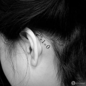 Scientific formula ear tattoo by Asao. #Asao #scientific #formula #science #subtle #ear #eartattoo