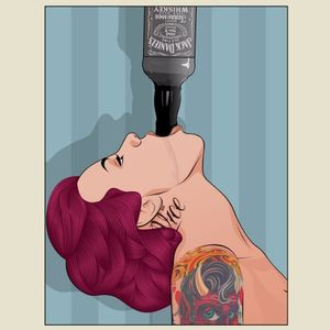 Illustration by Matt Edwards #MattEdwards #art #digitalart #illustration #pinupgirl #tattooedwoman