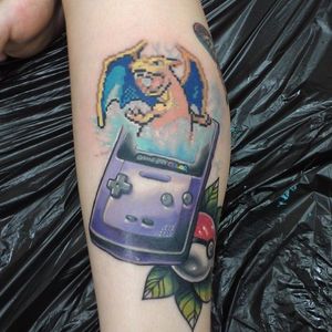 Game Boy Tattoo by Ian John Kington #GameBoy #Nintendo #Gamer #Pokemon #IanJohnKington