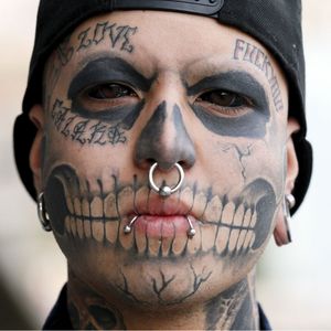 Extremes personified. Badass face and eyeball tattoos on this guy. #FaceTattoos #ExtremeBodyModification #EyeballTattoos #ExtremeTattoos #eyeball