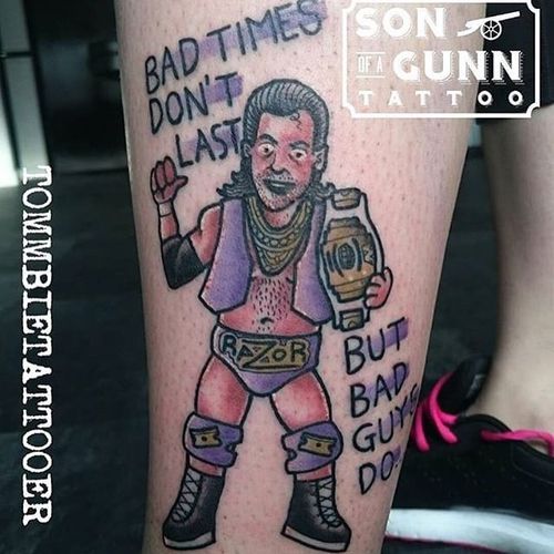 Razor Ramon Tattoo by Thomas Woodward #RazorRamon #wrestling #wwe #wwf #wrestlingsuperstar #wrestlinglegend #ThomasWoodward