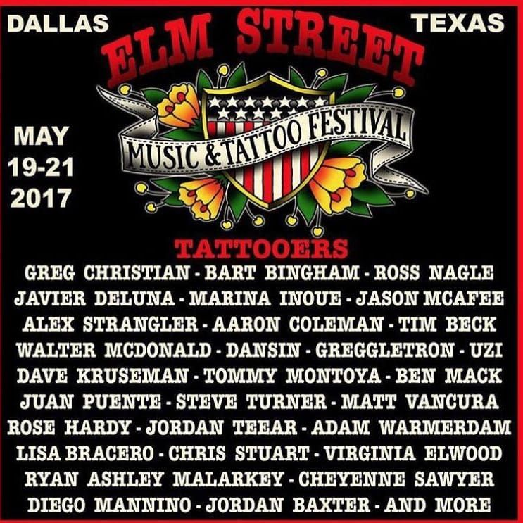 Solo un puñado de los más de 50 artistas del tatuaje que asistirán al Elm Street Tattoo Fest 2017, del 19 al 21 de mayo, Dallas.  #ElmStreetTattooFest #ElmStreetTattoo #TattooConvention