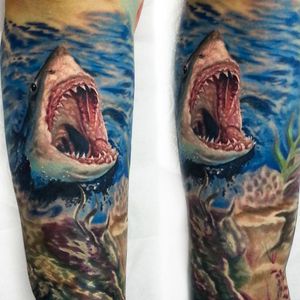 Kobay Kronik #tubarão #tubarões #realismo #tatuagemrealista #realismocolorido #tatuagemcolorida #fundodomar #mar #brasil #brazil #portugues #portuguese