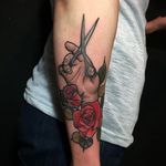 Scissors tattoo by Swan. #Swan #SwanTattooer #neotraditional #neotrad #scissors