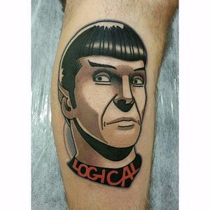 Spock tattoo by bk_tats on Instagram. #spock #leonardnimoy #startrek #scifi #portrait