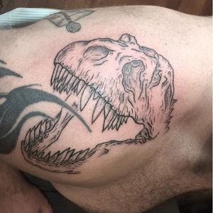 T-Rex Skull Tattoo #dinosaurtatto