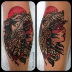 Wolf Cowl Tattoo by W.T. Norbert #neotraditional #traditional #bold #WTNorbert