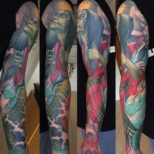 Tattoo uploaded by rcallejatattoo • Mermaid leg sleeve by Steve