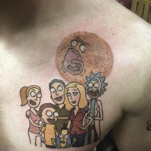 Family portrait. (via IG - thehorns) #RickAndMorty #AdultSwim #rickandmortytattoo